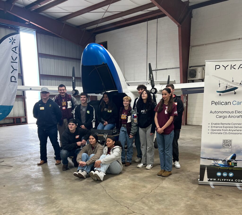 MTSI hosted a STEM and industry open house at the New Braunfels International Airport in New Braunfels, TX. The team spent the day educating local high school students on the aircrafts MTSI is leasing through Pivotal, Pyka, and Pipistrel,