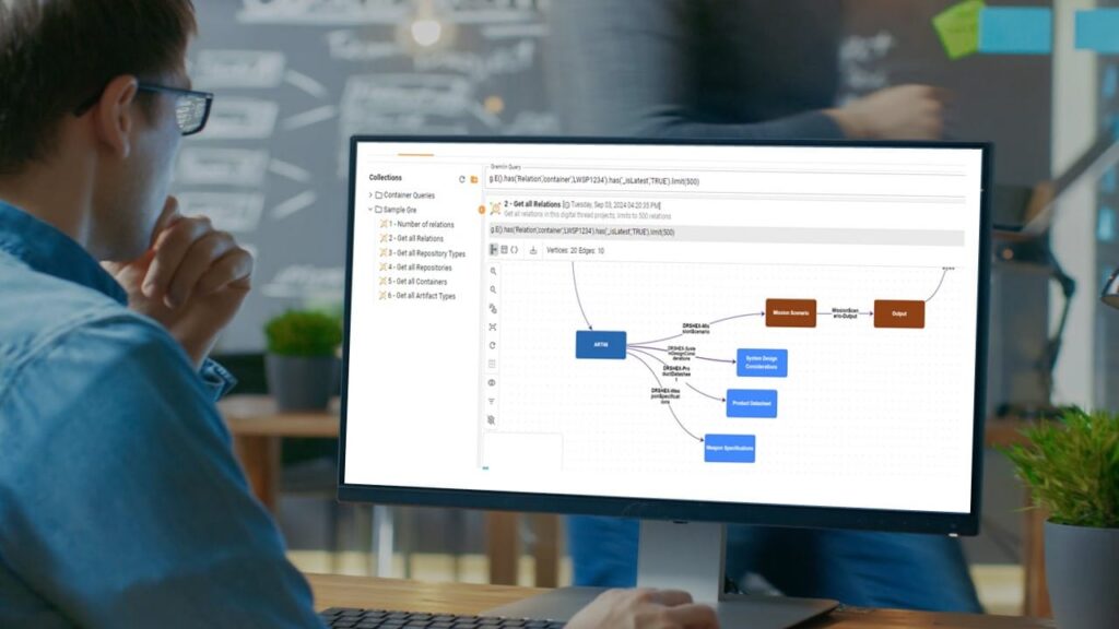 Person reviewing workflow automation and data integration processes on computer monitor.