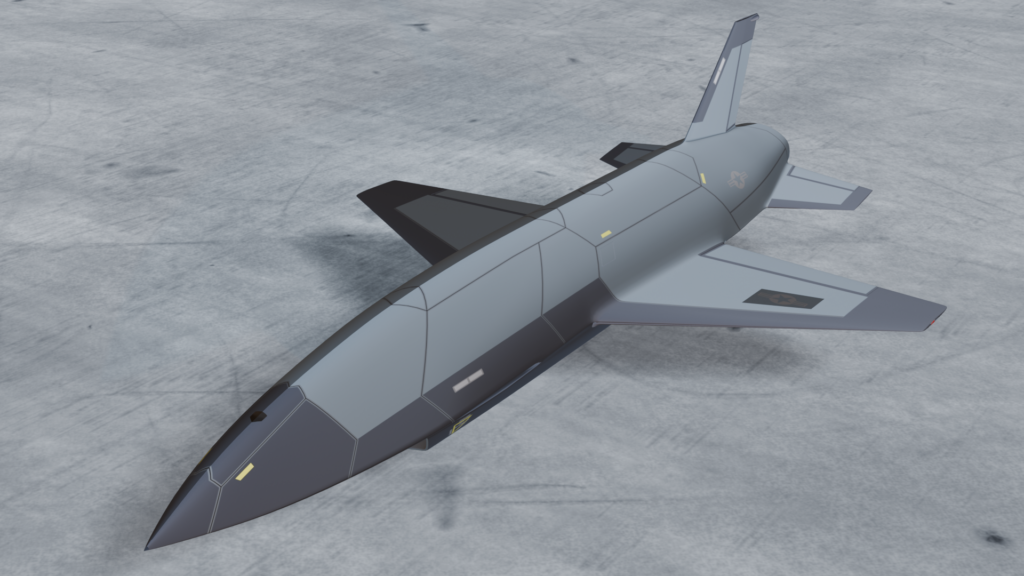Digital rendering of an unmanned aerial vehicle.